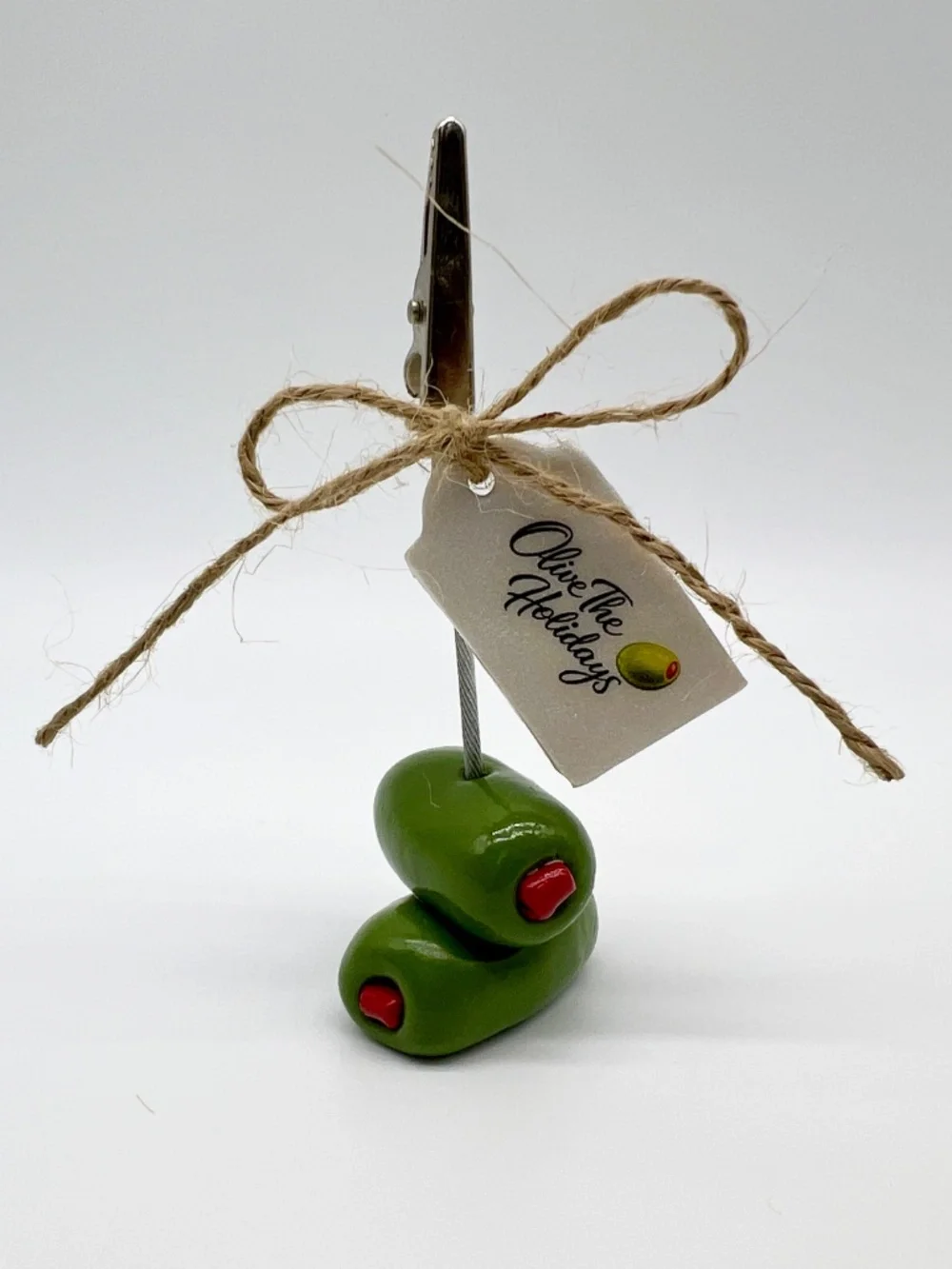 Olive The Holidays Photo Holder, Ornament & Gift Jar | Handmade Green Olive